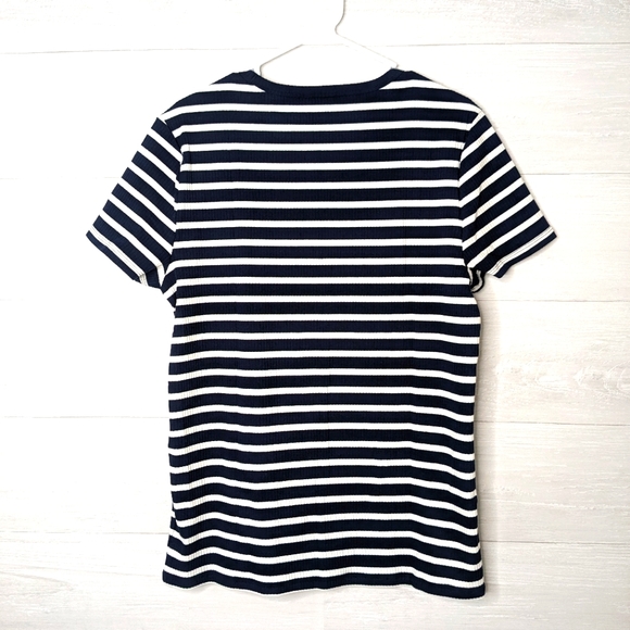 Gap Striped Ribbed Crewneck Tee NWT XL Tall - Picture 5 of 7